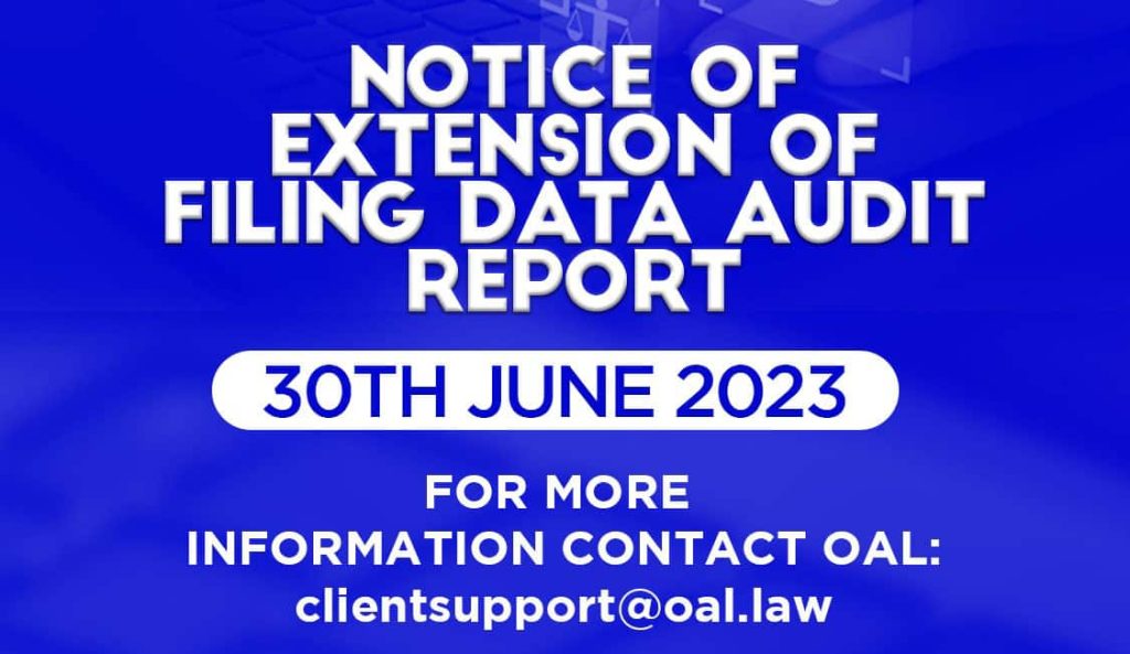 Notice Of Extension Of Filing Data Audit Report