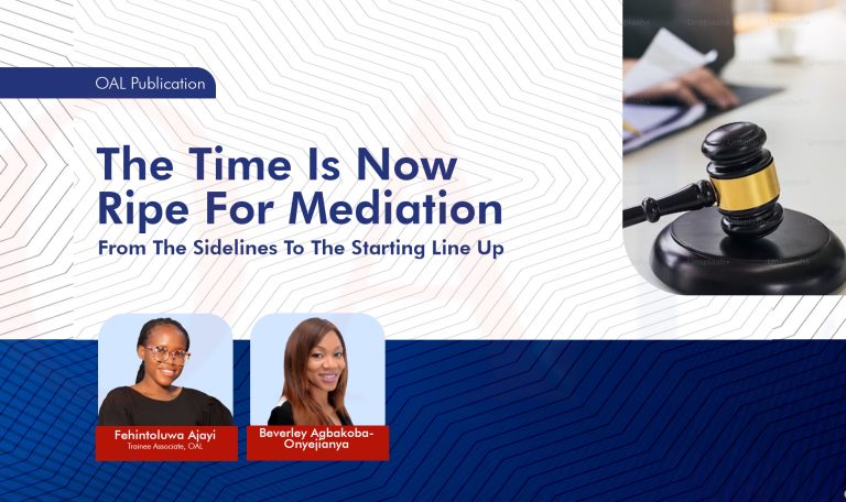 The Time Is Now Ripe For Mediation. From The Sidelines To The Starting Line Up