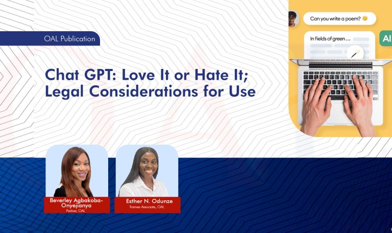 Chat GPT: Love It or Hate It; Legal Considerations for Use