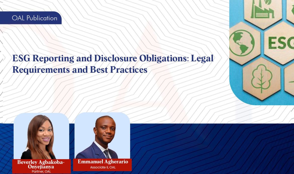 ESG Reporting and Disclosure Obligations: Legal Requirements and Best Practices