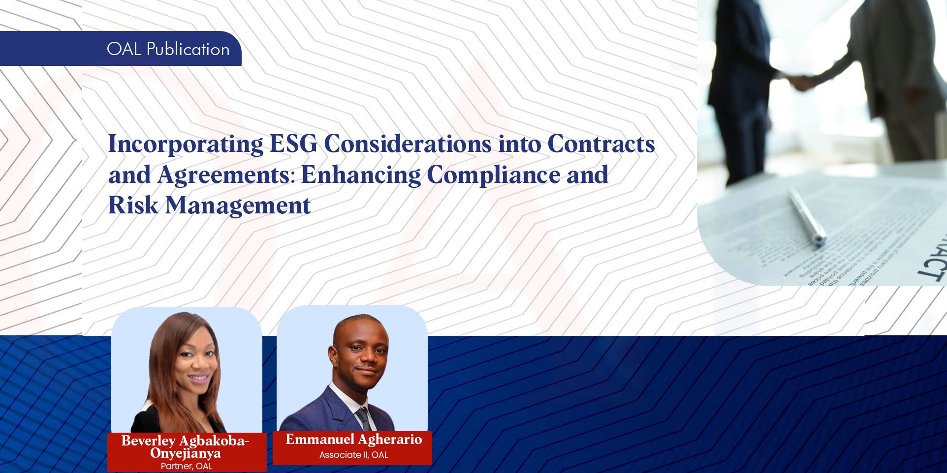Incorporating ESG Considerations into Contracts and Agreements: Enhancing Compliance and Risk Management