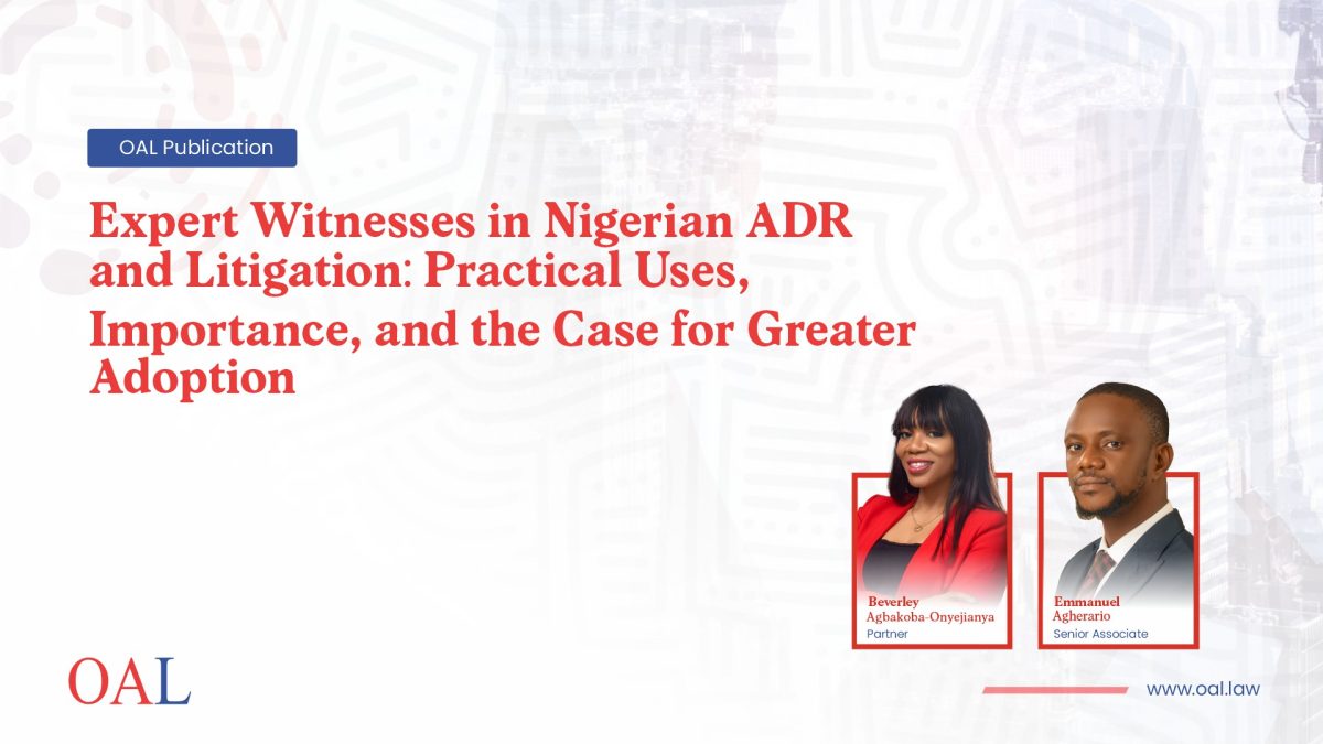 Expert Witnesses in Nigerian ADR and Litigation: Practical Uses, Importance, and the Case for Greater Adoption