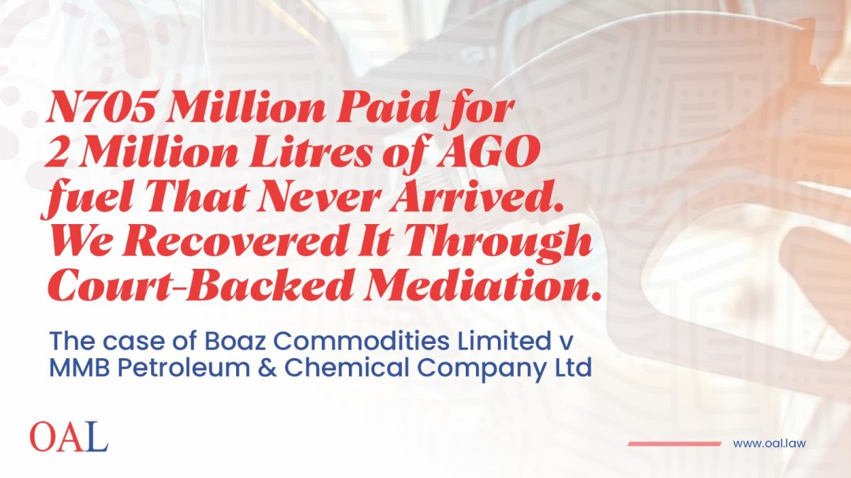 ₦705m Lost in Fuel Deal: Recovered Through Court-Backed Mediation