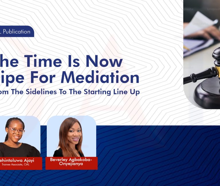 The Time Is Now Ripe For Mediation. From The Sidelines To The Starting Line Up