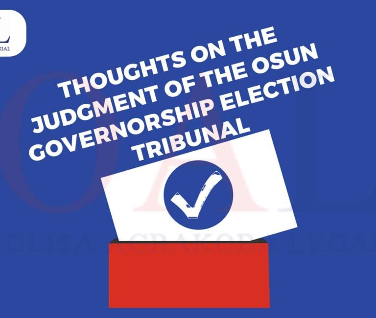 Thoughts on the Judgment of the Osun Governorship Election Tribunal by Olisa Agbakoba Legal (OAL)
